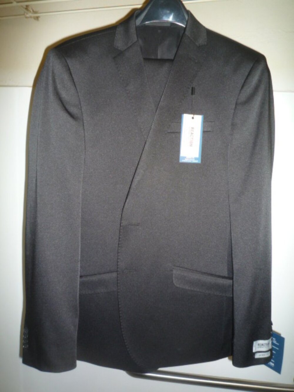 Kenneth Cole Reaction Men's Skinny-Fit Techni-Cole Stretch Solid Shine Suit